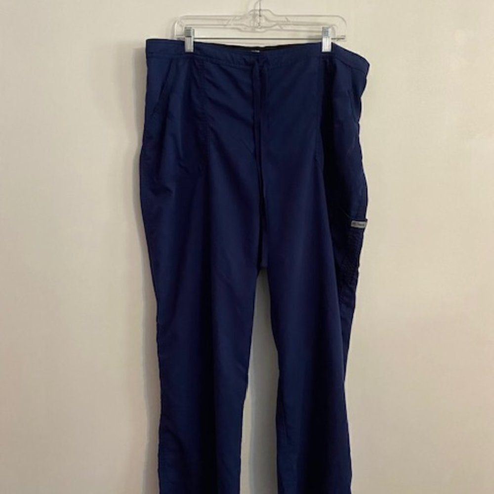 Grey's Anatomy by Barco Blue 4 pocket drawstring waist scrub pants, size 2XL